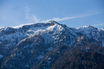 koenigsee mountain forest clouds winter