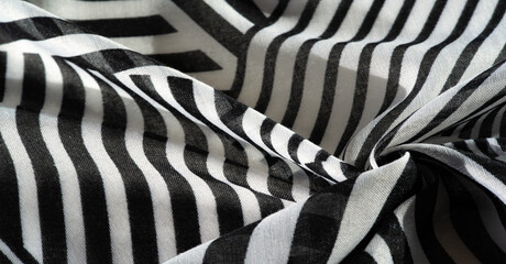 Fabric with striped print, black and white to get the very best unique or custom handicrafts from...