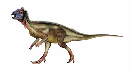 Hypsilophodon dinosaur walking mouth open - 3D render - 476740208