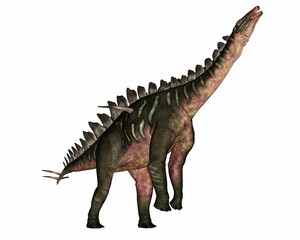 Miragaia dinosaur rearing up and roaring - 3D render