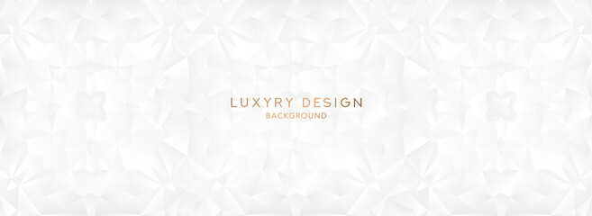 Premium white background design (banner) with geometric line pattern. Vector horizontal template for formal invitation, luxury voucher, prestigious gift certificate