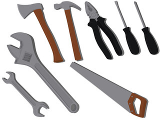 Working and crafting metal tools vector illustration