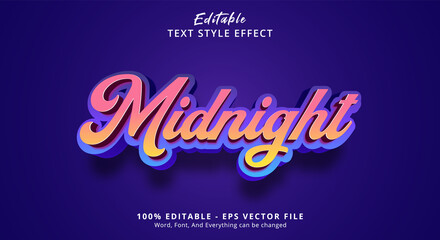 Editable text effect, midnight style