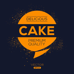 Creative (Cake) logo, Cake  sticker, vector illustration.