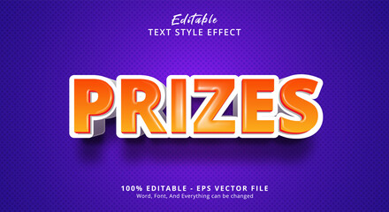 Fototapeta premium Editable text effect, prizes style