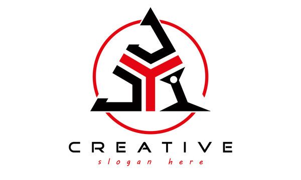 emblem badge with wings JJI letter logo design vector, business logo, icon shape logo, stylish logo template
