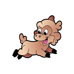 happy little lamb running vector icon