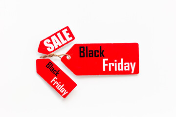 Black friday sale price label. Discount and shopping concept