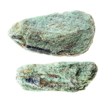 set of paragonite stones cutout on white