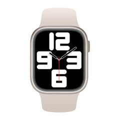 Apple Watch Series 7. Modern new model smart watch, Smartwatch flat design vector stock illustration.