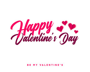 Happy Valentines Day typography poster with handwritten calligraphy text, isolated on white background. Vector Illustration for celebration and decoration, branding, banner, cover, label, card.