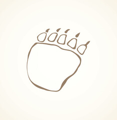Traces of a bear. Vector drawing