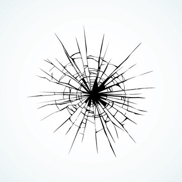 Broken glass. Vector drawing pattern