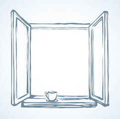 Open window. Vector drawing icon
