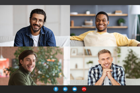 Online chat of friends, new normal of communication during covid-19, social distance and video conference