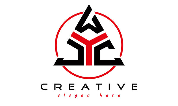 emblem badge with wings JWC letter logo design vector, business logo, icon shape logo, stylish logo template
