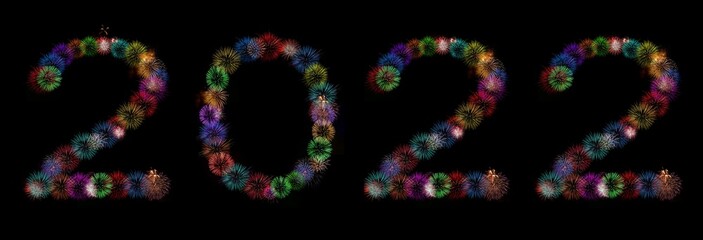 Jahr / Jahreszahl 2022 - Feuerwerk - Zahlen