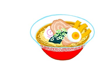 ラーメン　China noodle cartoon food illustration