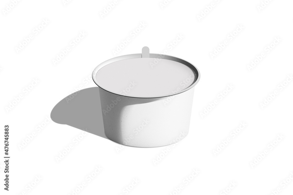 Poster Empty blank Ice Cream Cup mockup isolated on white background.3d rendering.