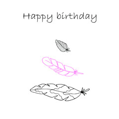 vector birthday card in minimalism style