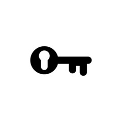 Vintage old key with keyhole. Vector illustration.