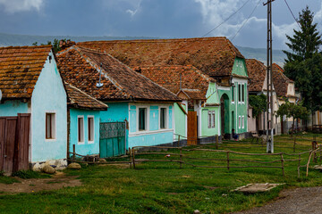 The village farm houses of Viscri in Romania