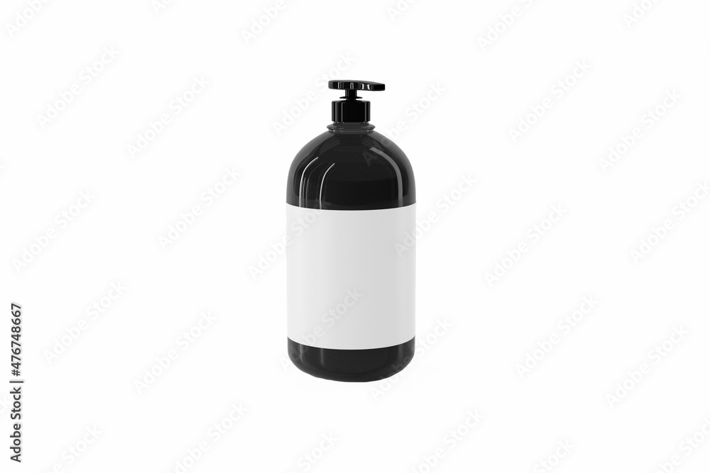 Aufkleber packing with liquid soap mock up isolated on white background. 3d rendering.