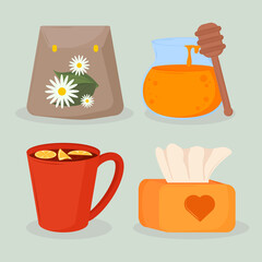 icons set of home remedies