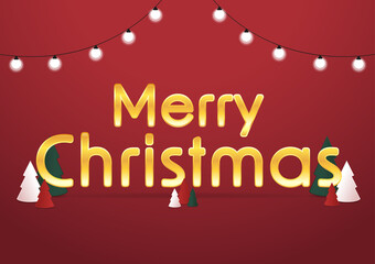 Merry Christmas and Happy new year card. New Year greeting card design. Vector illustration. Christmas 3d poster.