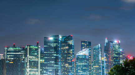 Fototapeta na wymiar Singapore cityscape at night.