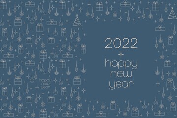 a New Year's banner in a minimalist style, a greeting card template, a place for text, a postcard with pattern elements, an elegant solution