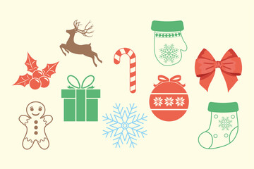 ten merry christmas icons