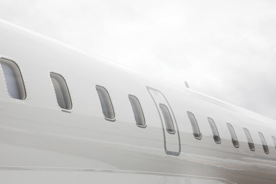 Close up of an airplane illuminators of private business jetClose up of an airplane illuminators of private business jet