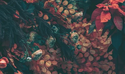 Poster de jardin Style romantique Beau fond de fleurs artificielles, style vintage  