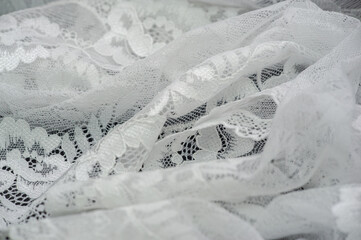 White lace. Unique design Handmade black and white stretch lace. Accessories. Elegant, calm, naive fabric. Jacquard. High quality customized handmade accessories. Lingerie fabrics