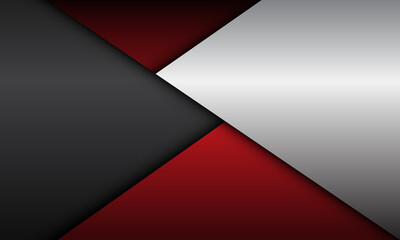 Fototapeta premium Abstract red silver grey metallic shadow geometric design modern technology futuristic background vector