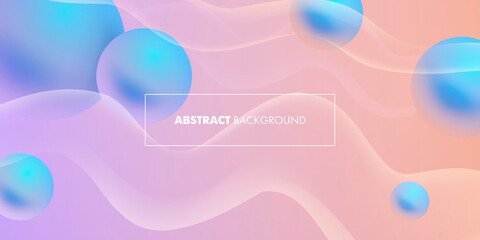 Abstract geometric horizontal background with 3d sphere