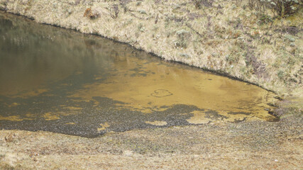 Volcanic lake Laguna Verde in Colombia.