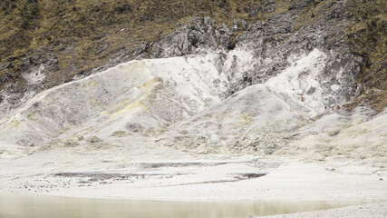 Volcanic lake Laguna Verde in Colombia.