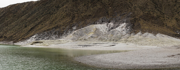 Volcanic lake Laguna Verde in Colombia.