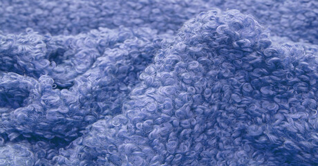 Karakul artificial ram skin. Blue colour. Incredibly high-quality artificial eco-fur under a young...