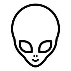 Alien Flat Icon Isolated On White Background