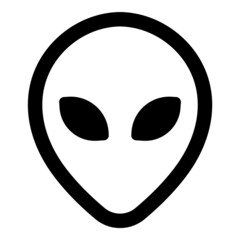 Alien Flat Icon Isolated On White Background