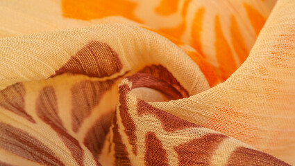 orange red yellow floral, A foulard is a lightweight fabric, either twill or plain-woven, made of...