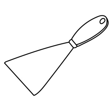 black and white putty knife outline clip art preview
