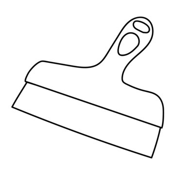 black and white putty knife outline clip art preview
