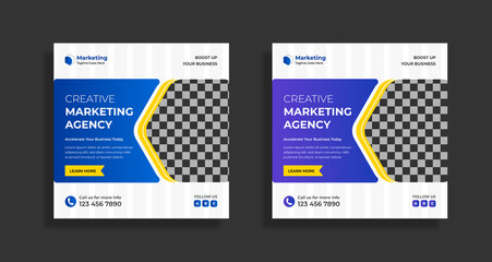 Digital marketing and corporate social media and instagram post design template
