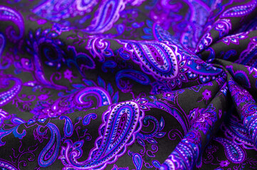 Paisley blue pattern on black background In Chinese it is known as “ham pattern” In Russia this...