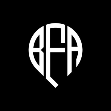BFA letter logo design on black background. 
BFA circle letter logo design with ellipse shape.
BFA creative initials letter logo concept.BFA logo vector. 