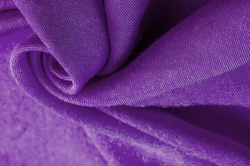 lilac fabric, twill. Thin fabric with diagonal weaving of threads. From Latin and French, the name of the material is tra. Texture, background,